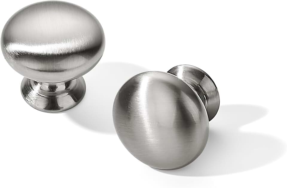 SAILING 10 Pack Cabinet Knob- Brushed Nickel Furniture Hardware Handles for Kitchen Cabinets Bedroom Dresser Wardrobe Cabinet Pulls