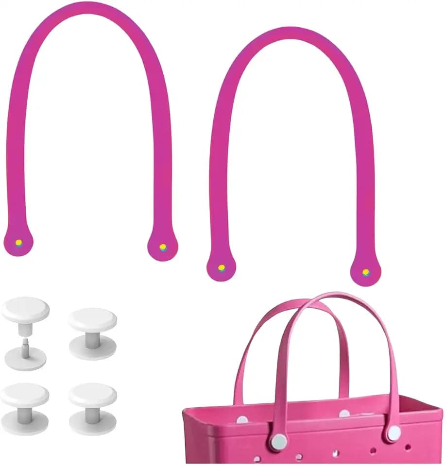 Replacement Straps for Large Rubber Beach Bag, Replacement Handles with 4 Snaps for Rubber Beach Bag, EVA Bag Strap Replacement, Beach Bag Repair Kit