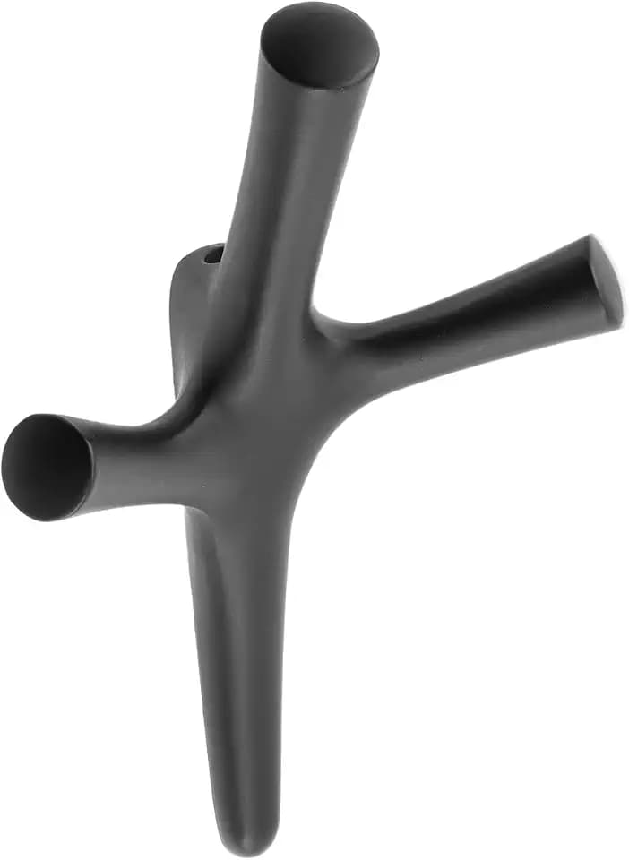 GTV - Kleiderhaken WALENCIA - Oberfläche: Schwarz matt - Außen: 164 x 107 x 58mm - Garderobenhaken für Tür, Bad, Küche, Flur, Büro, DIY Metallhaken, Mantelhaken, Huthaken, Wand Haken