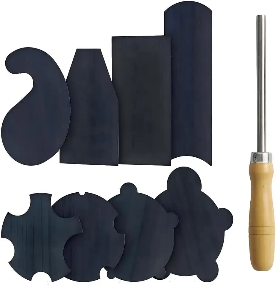 Schabhobel-Set für Schränke (1 Politurhobel + 2 rechteckige + 1 gebogene + 1 Schwanenhals + 2 konkave + 2 konvexe)