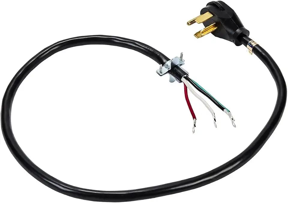 Whirlpool PT600L Genuine OEM 4-Prong Dryer Power Cord, 30-Amp, 6-Foot, Black Electric Dryer Cord
