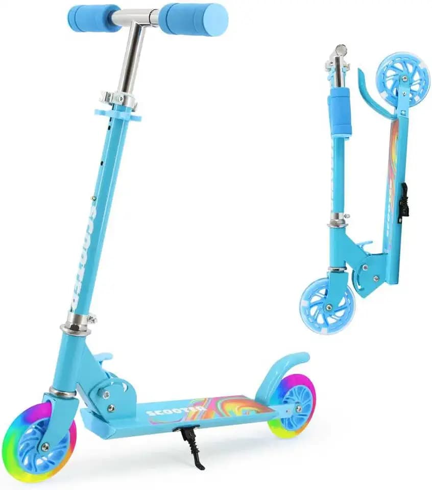 Scooter Toys for Kids Ages 6-12/3-5, Christmas Birthday Gifts for Girls Boys, Easy Folding Kids Scooter with 3 Levels Adjustable Handlebar