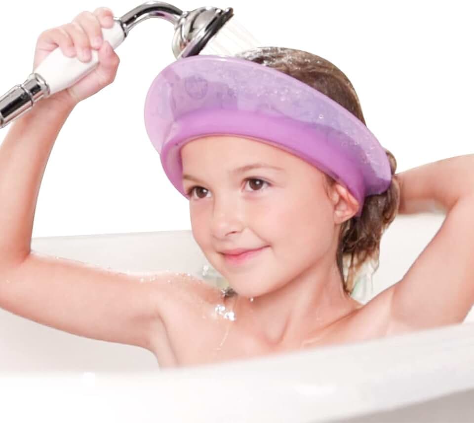 Kair Bath Visor for Babies, Silicone Air Cushioned Shower Cap for kids, Shower Water Guard for 1-9 Years Children bath and Toddler Bath (Head Circumference Greater Than 15 Inches)