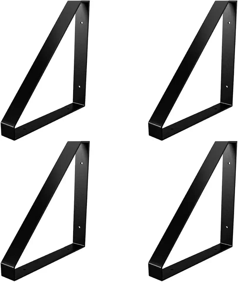 Amig – 4er-Set Regalträger – Dreieckige Wandkonsole Regalhalterung – Robust, belastbar und einfach zu montieren – 210 x 260 mm – Stahl – Schwarz matt