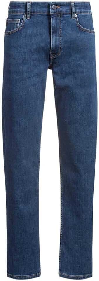 BOSS Herren Troy BO Blaue Tapered-Fit Jeans aus bequemem Stretch-Denim