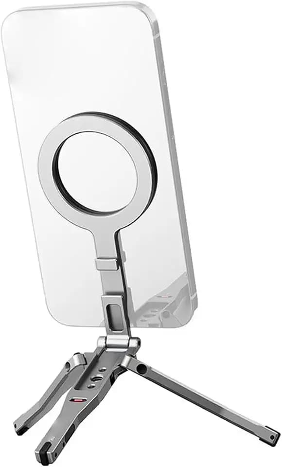 Andoer Magnetisches Telefon Stativ, Faltbare Mobiltelefonständer, Aluminium -Phonetripod mit Klapphaken und 1/4 -Zoll -Schraubenloch