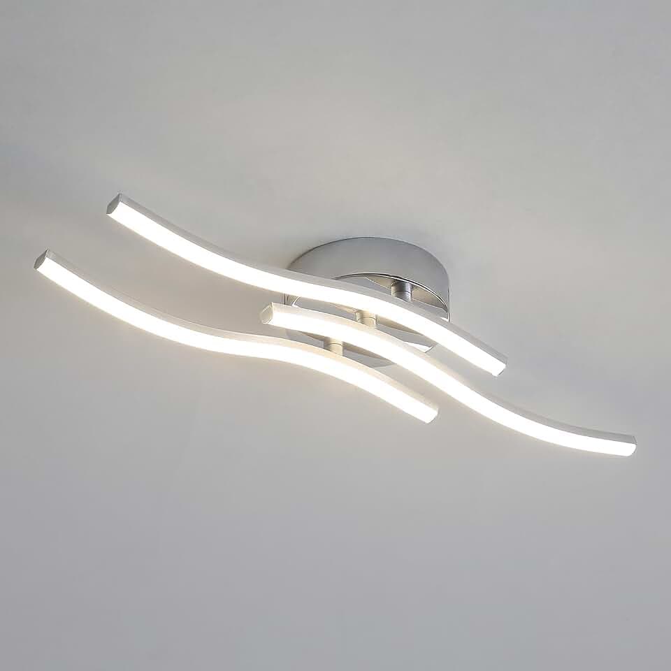 Comely Moderne LED Deckenleuchte, Silbrig 18W 2000LM Deckenlampe LED 4500K | LED Deckenleuchte für Esszimmer Wohnzimmer, Schlafzimmer, Schlafzimmer