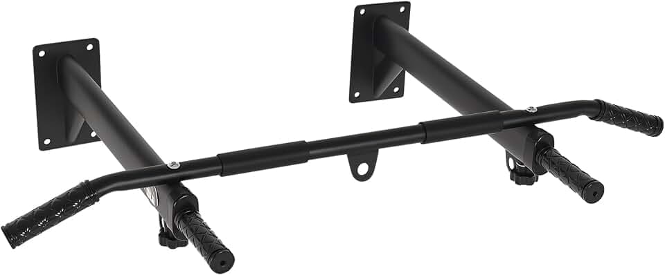 HOMCOM Klimmzugstange, Fitnessstange, Wandbefestigung, Boxsackhalterung oder integrierte TRX-Gurte, max. Belastung 150 kg, Stahl, schwarz