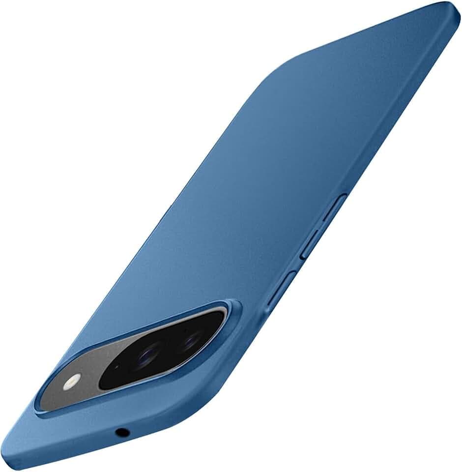 Ultradünn Handyhülle Google Pixel 10/10 Pro Hülle,Ultraleicht Slim Case Kratzfest Stoßfest Fallschutz Mattierte Textur Robuste Hart PC Schutzhülle Kameraschutz Extra Dünn Hardcase-Grau Blau