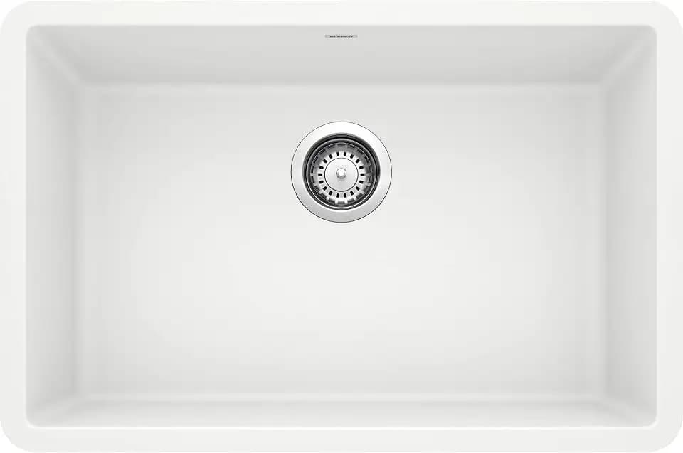 BLANCO, White 522429 PRECIS SILGRANIT Single Bowl Undermount Kitchen Sink