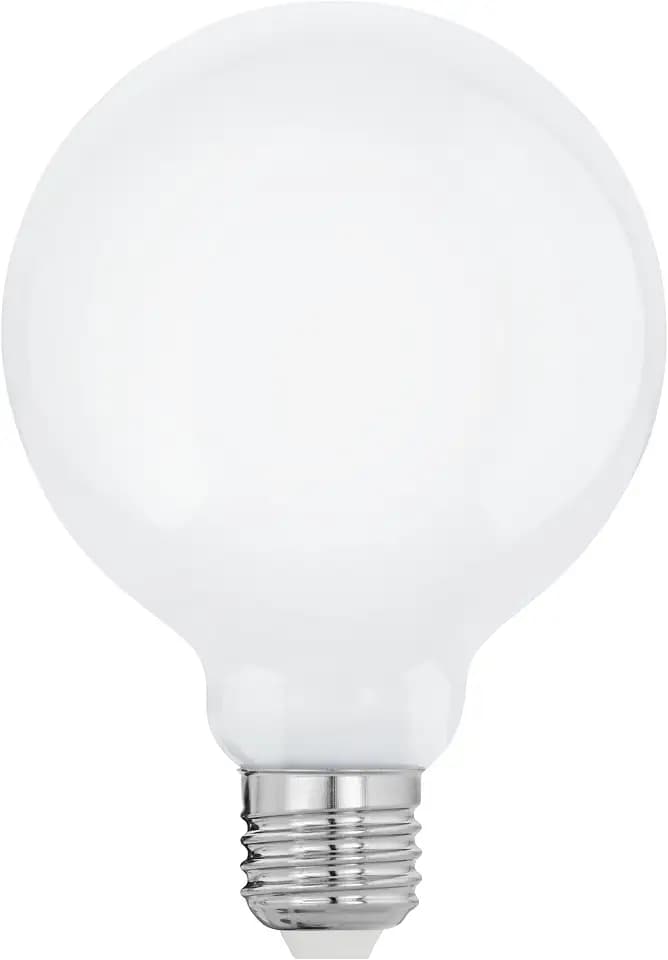 EGLO E27 LED Lampe, Glühbirne Globe Milky, 9 Watt, warmweiß, Ø 9,5 cm