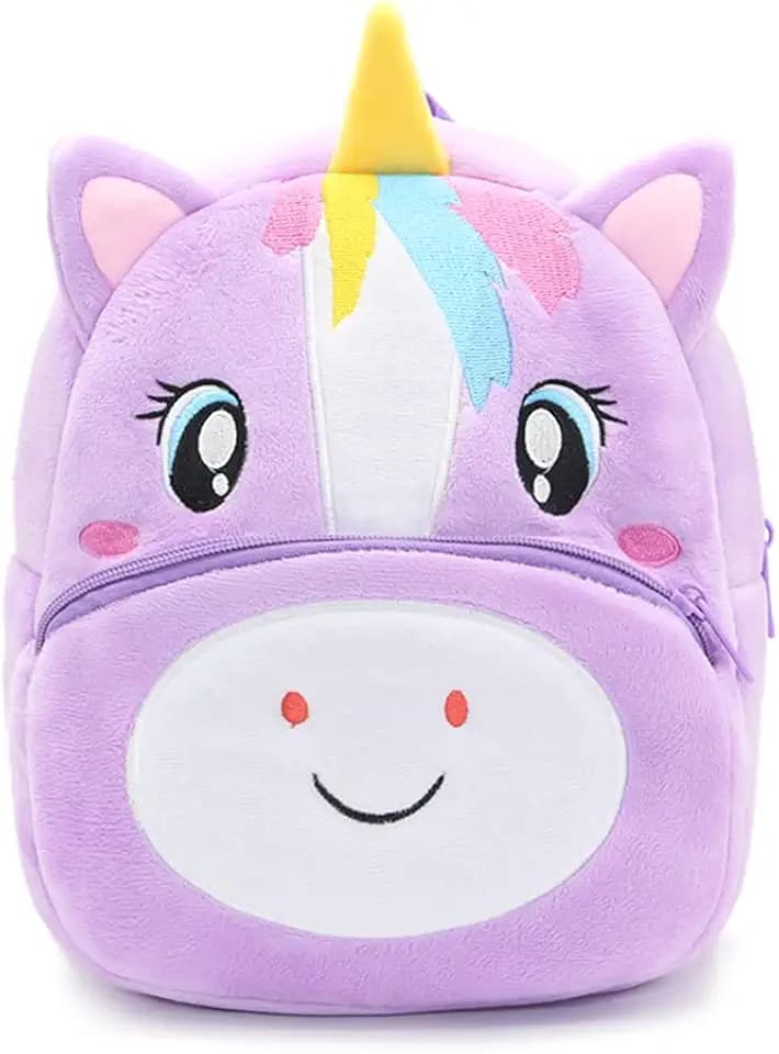 NICE CHOICE Cute Toddler Backpack Toddler Bag Plush Animal Cartoon Mini Travel Bag for Baby Girl Boy 2-6 Years(Puple Unicorn)