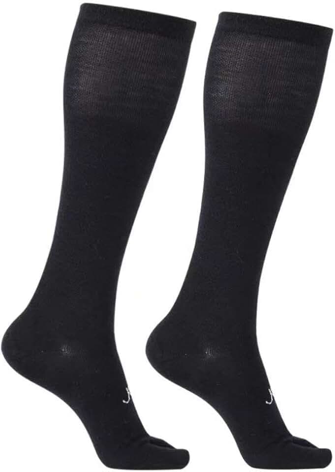 ja vie Cotton Flip Flop Socks Comfy Split Toe Socks for Women & Men Graduated Compression Tabi Socks (15-20mmHg)