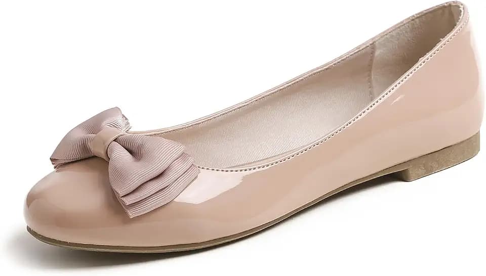 Feversole Damenmode, runder Zehenbereich, Ballett, flach