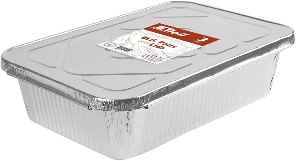 Aluminum Pans with Lids - 8lb - Case of 36 - For Baking, Catering & Storage