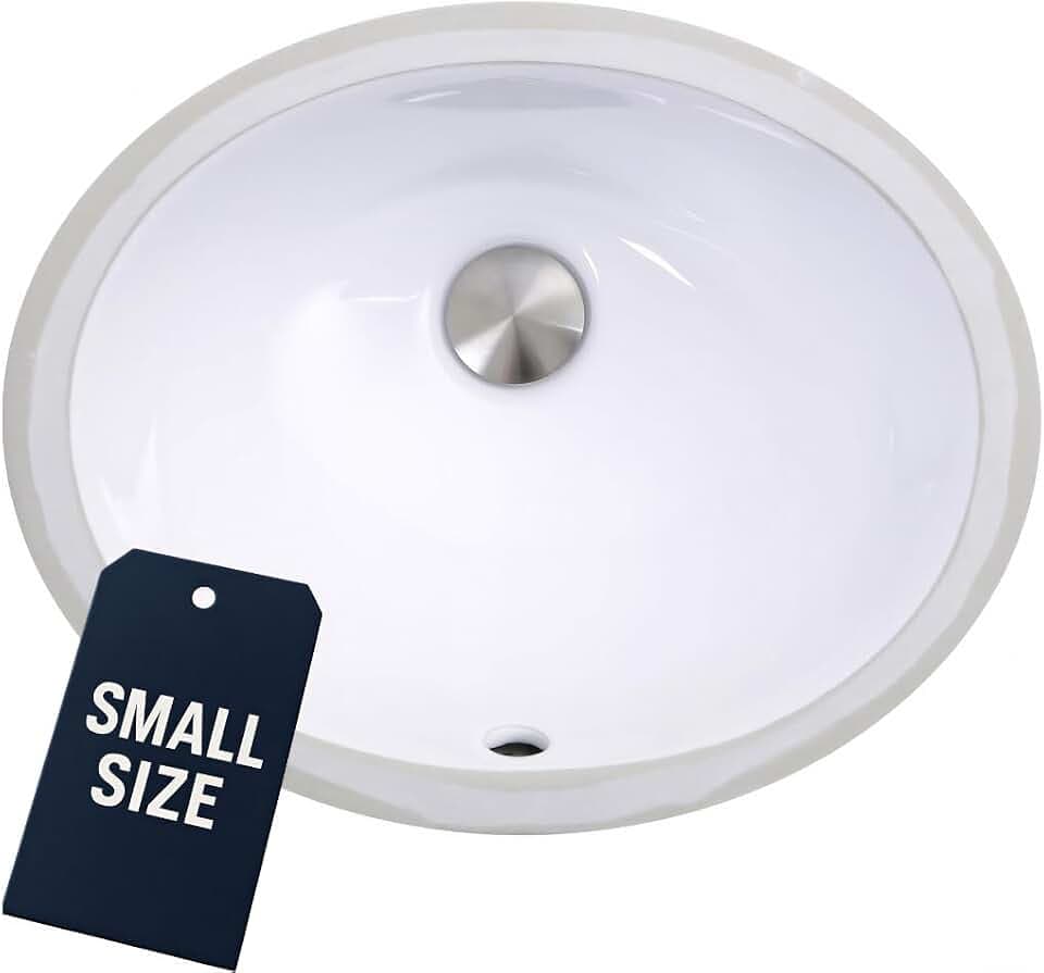 Nantucket Sinks UM-13x10-W Small Undermount Bathroom Sink, 13"x10" Interior