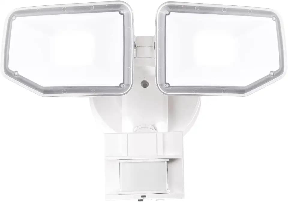 40W LED Security Lights Motion Sensor Light Outdoor, 180 Degree, 4000 LM, 5000 K, ETL Water Resistant, Clear 2 Head Motion Detector Flood Light for Garage, Yard (White)