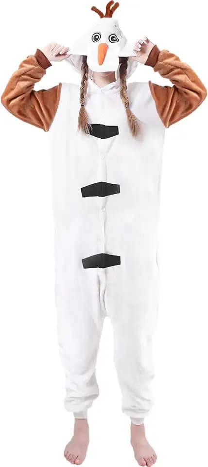Onesie Kostüm Schlafanzug, Onesie Kostüm Erwachsene mit Kapuze, Tier Jumpsuit Kostüm Erwachsene Cosplay Karneval Halloween Pyjama Weihnachten Party kuschelig Schlafanzüge für Herren Damen