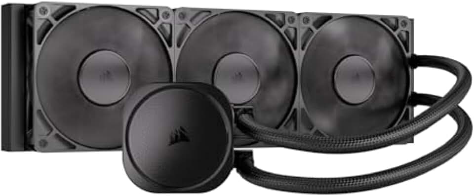 Corsair Nautilus 360 RS CPU-Flüssigkeitskühler – 360mm AIO – Geräuscharm – Direkter Mainboard-Anschluss – Intel LGA 1851/1700, AMD AM5/AM4 – 3X RS120-Ventilatoren Inbegriffen – Schwarz