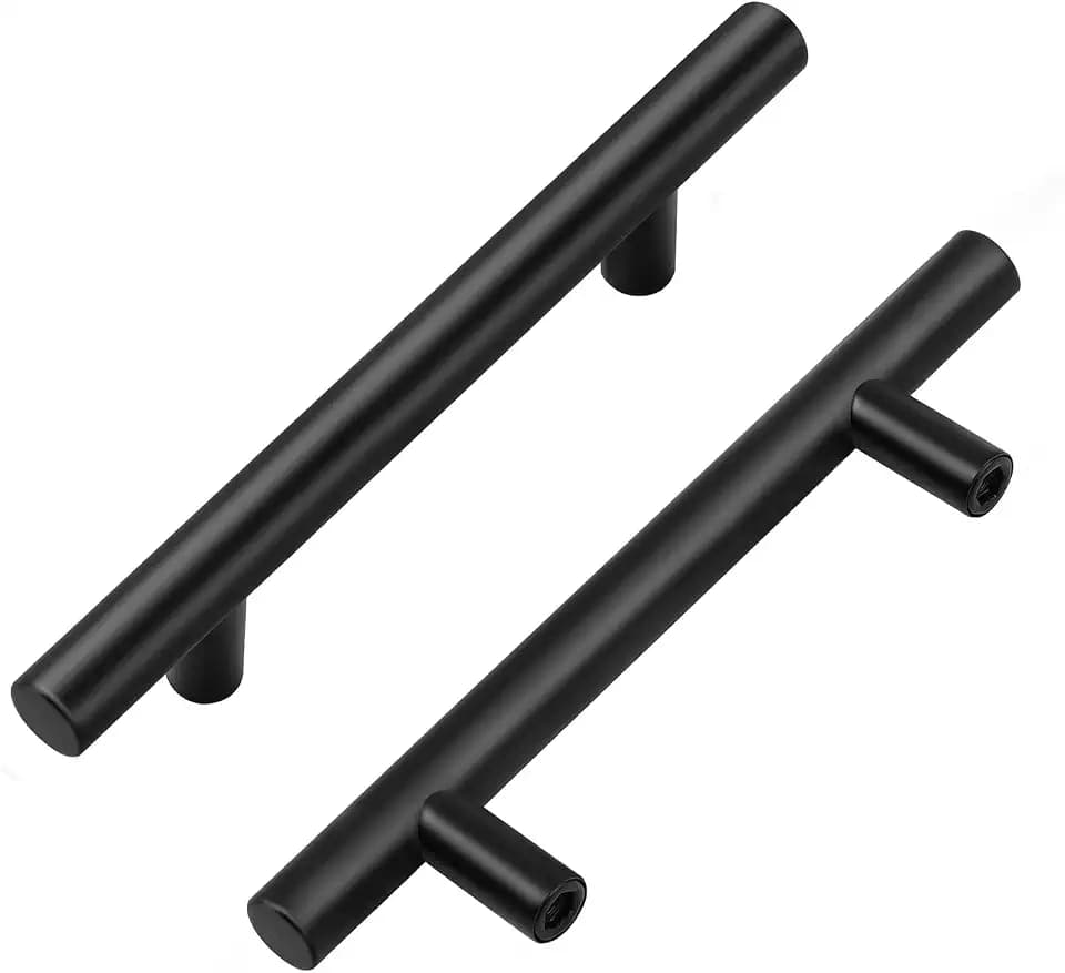 5 Pack 3-3/4 Inch Cabinet Pulls Black Cabinet Handles Kitchen Hardware