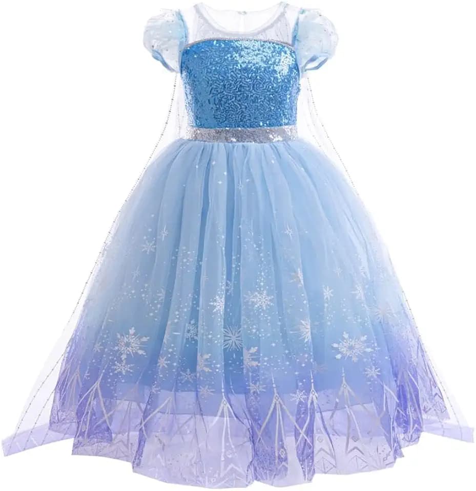 Dressy Daisy Girls Ice Princess Snow Queen Costume with Cape, 3T-12