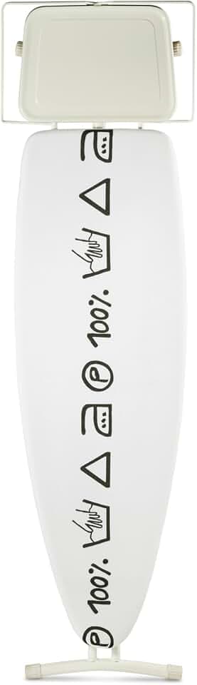 Tefal Bügelbrett für Dampfbügelstationen und Dampfbügeleisen, gepolsterte Bügelfläche, für Links- und Rechtshänder, stabile Ablage, Bügeltisch, höhenverstellbar bis 93 cm, weiß, TI1200