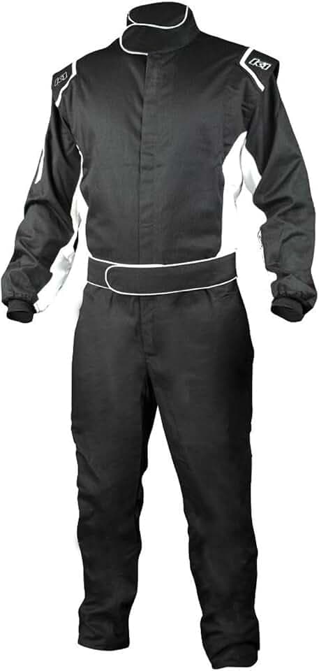 K1 RaceGear 20-CHL-NW-S Driving Suit, Challenger, 1-Piece, SFI 3.2A/1, Single Layer, Fire Retardant Cotton, Boot Cut, Black, Small, Each