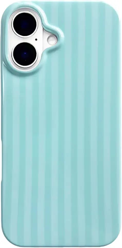 Teal Striped Phone Case for iPhone 17