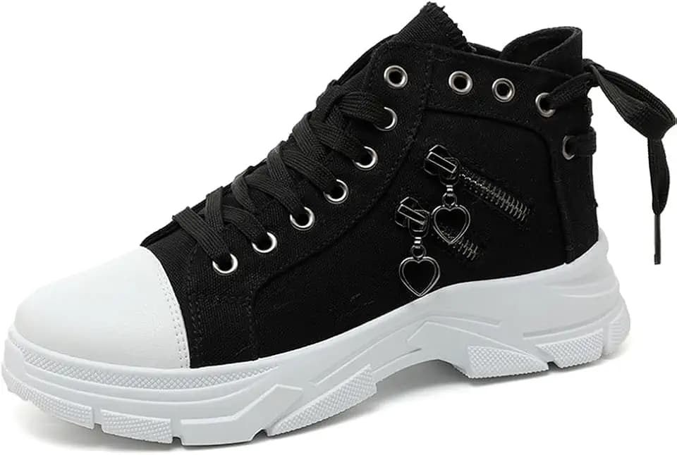 MAUGELY Women's High Top Sneakers Canvas Shoes