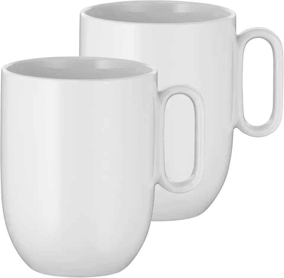 WMF Barista Becher Set 2-teilig, zwei Kaffeebecher 380 ml, Porzellan, Kaffeetassen, Kaffeebecher, spülmaschinengeeignet