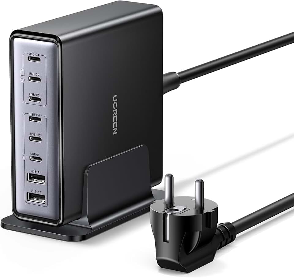 UGREEN USB C Ladegerät 200W, 8-Port Desktop Ladestation,100W Laptop Charger
