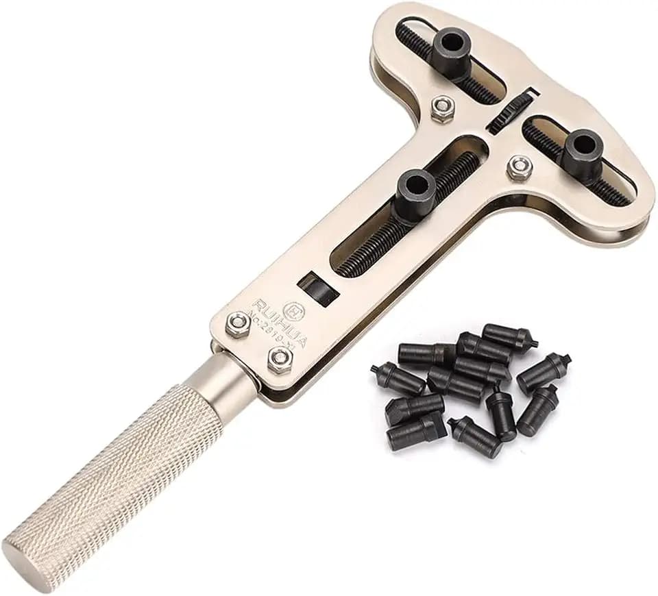 YUYTE XXL Uhren Gehäuseöffner, Uhrenöffner Uhr Zurück Gehäuseöffner, Gehäuseöffner Armbanduhr, Metallabdeckung Remover Armbanduhr Reparatur Tool mit Zubehör für Reparatur Batteriewechsel