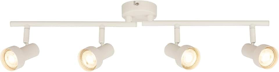 BRILONER - Deckenlampe schwenkbar, GU10 Fassung, max. 9W, Deckenleuchte, Lampe, Wohnzimmerlampe, Schlafzimmerlampe, Küchenlampe, Deckenstrahler, Deckenlampe Wohnzimmer, 60,5 cm, Altweiß