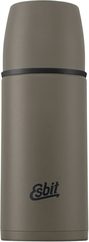 Esbit Classic Isolierflasche 500ml - Thermoskanne für warm & kalt - Thermosflasche mit 2 Bechern - Trinkflasche Edelstahl - Auslaufsicher - Olivgrün