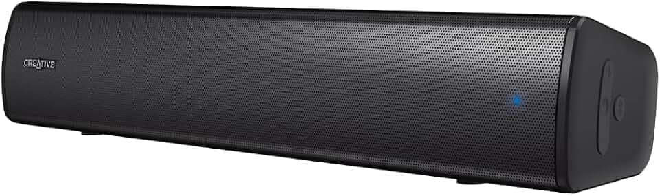 Creative Media SP-STGEAV2-BK Creative Stage Air V2 Passiver Audio-Radiator, AUX/BT/USB, 41 cm breit, maximal 20 W, tiefer Bass, ausgestattet mit Akku für kontinuierliche Wiedergabe