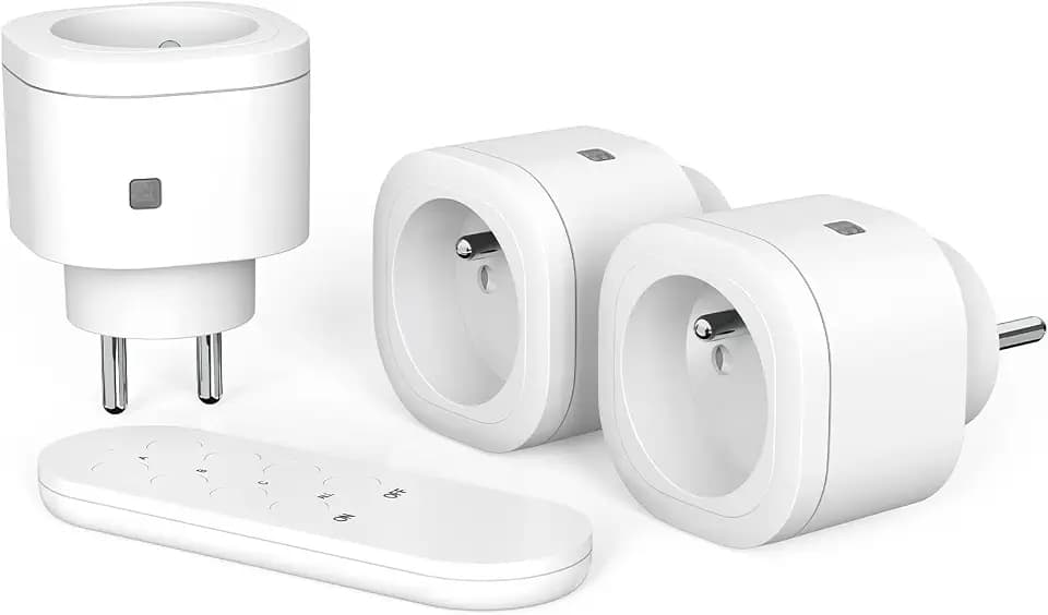 Kabellose Fernbedienung, 3000 W, SURNICE Intelligente Steckdosen mit Fernbedienung, programmierbar, für Urlaubsdekoration, Reichweite 80 m, alle On/Off, Weiß