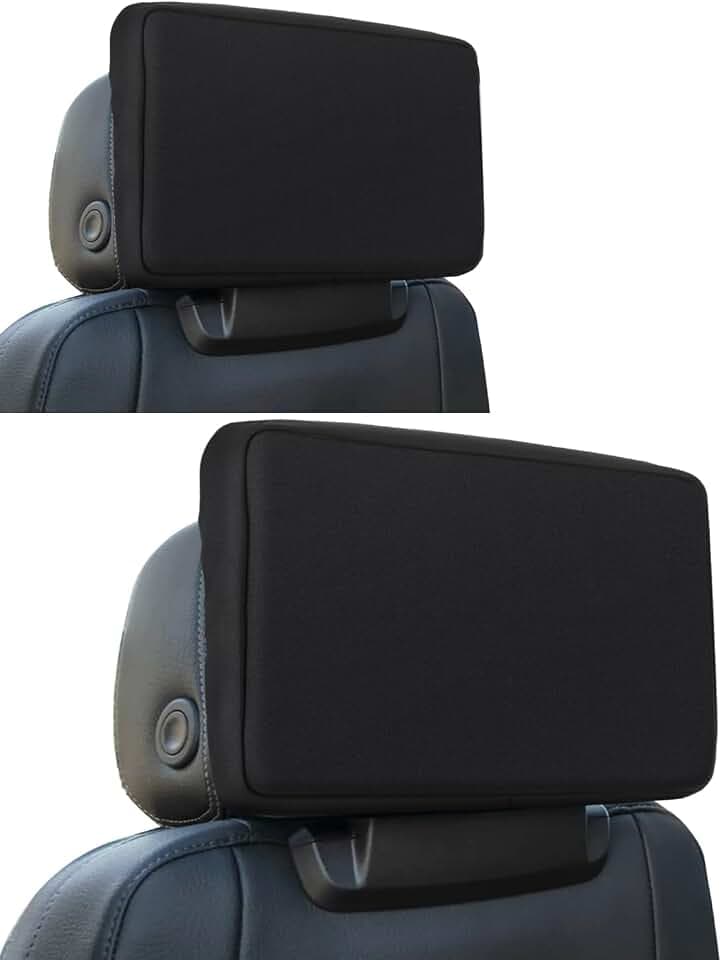 WEIGUZC 2-Pack Neoprene Protective Padded Cover for Rear Seat Entertainment Screen - for GMC Yukon/Tahoe/Suburban, Cadillac Escalade 2021-2025 2026-2mm Neoprene Dust Shield with Drawstring