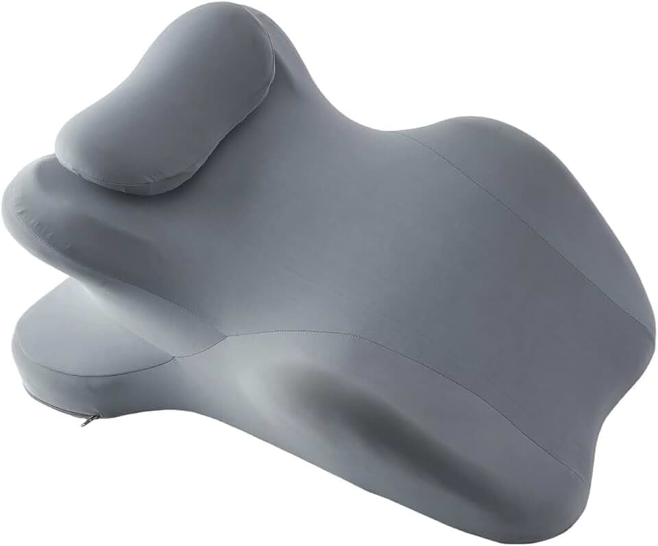 Reading Pillow for Watching tv and Reading in Bed,Ergonomic Wedge Pillow Prone Position with Support More Comfortable (Gray, One Size)