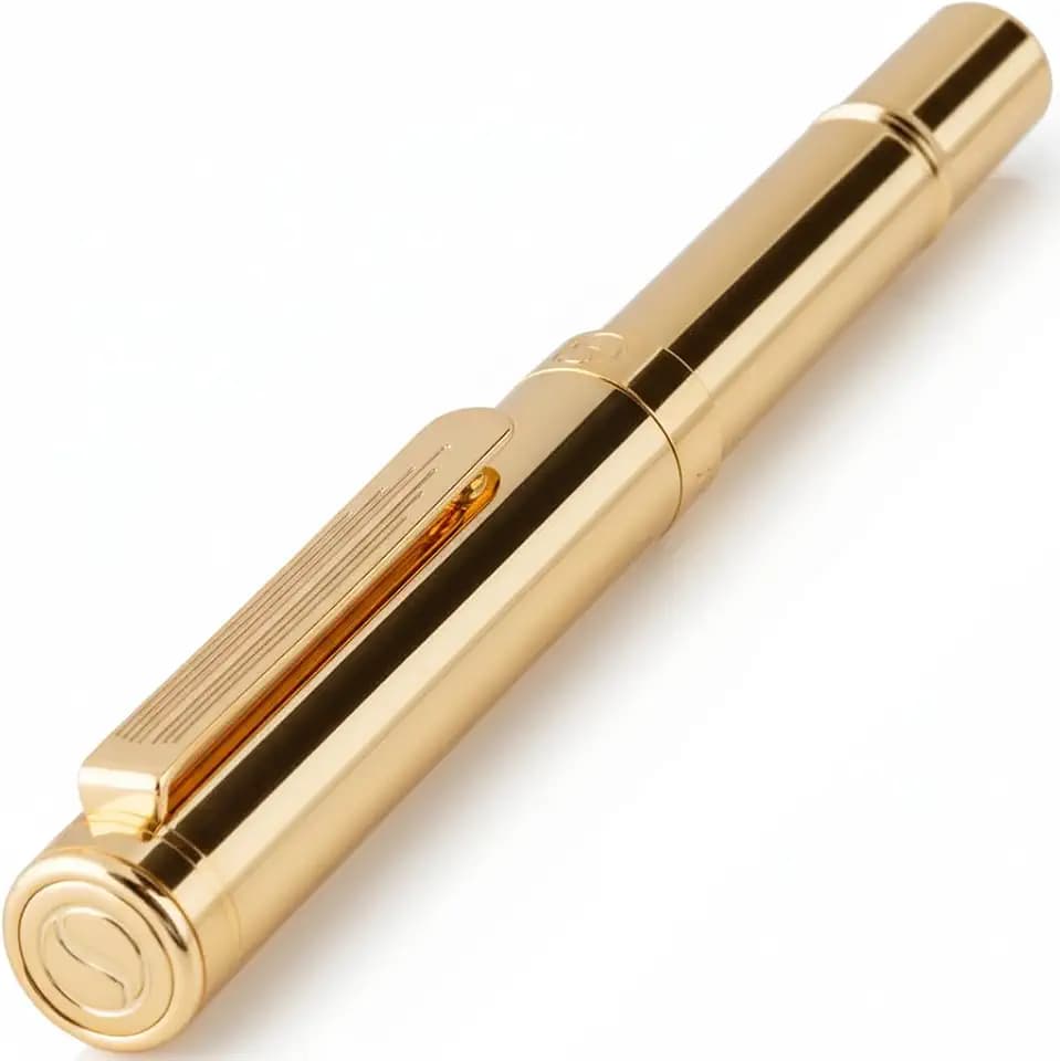 Scriveiner EDC Gold Luxus-Tintenroller – Echtvergoldung, cooler Schreibstift, bestes Stiftgeschenk für Männer und Frauen, deutsche Schmidt-Mine, schönes