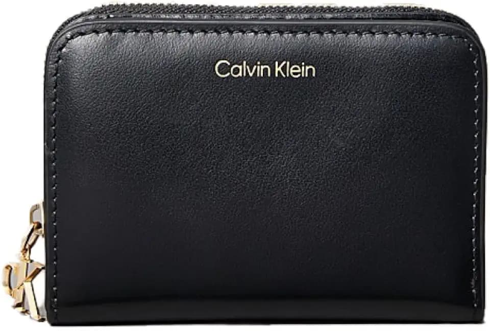 Calvin Klein Damen Geldbörse Medium Flap Zip Around Klein, Schwarz (Black), Einheitsgröße
