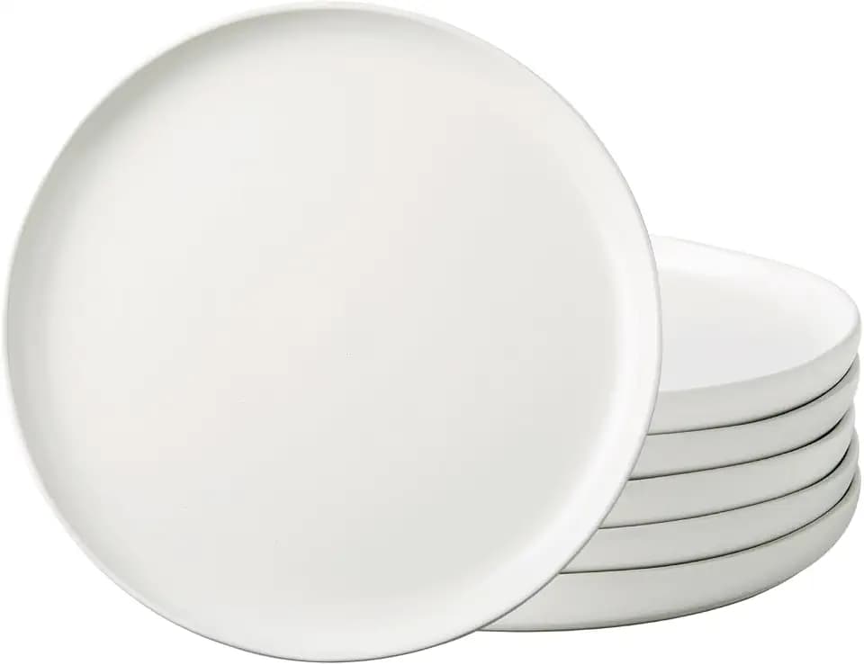 AmorArc Ceramic Dinner Plates Set of 6, 10.25 Inch Stoneware Dishes Set