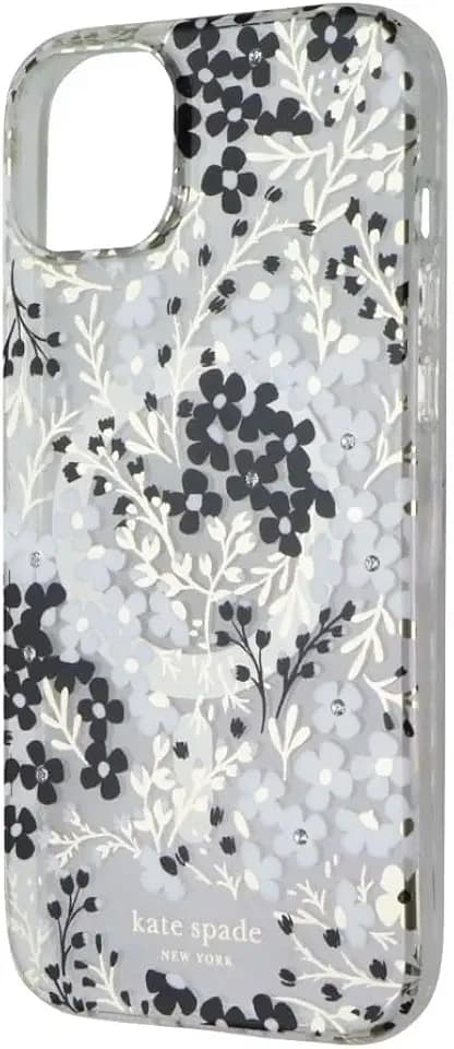 kate spade new york iPhone 15 Plus Case, Compatible with MagSafe - Multi Floral Black and White