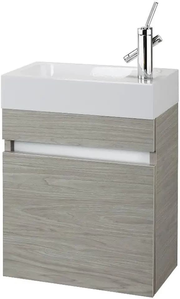 Cutler Kitchen and Bath Piccolo 18 in. W X 25 in. H X 10 in. D Single Sink Wall Mounted Bathroom Vanity in Weekend Getaway with Cultured Marble Top