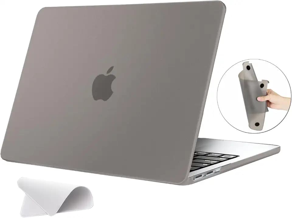 Non-Rigid Case Compatible with MacBook Pro 13 inch M2 M1 A2338 A2251 A2289 A2159 A1989 A1706, 2022-2016 Release, Anti-Cracking Shell Cover, Matte Black