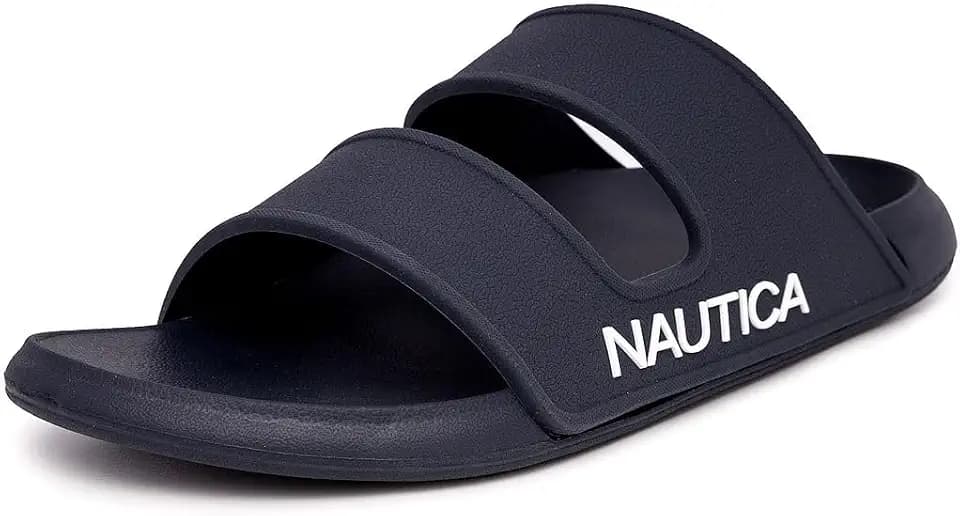 Nautica Men's Slides Sport Shower Athletic Sandals for Indoor & Outdoor with Double Arch Support - Lightweight, Durable and Comfortable