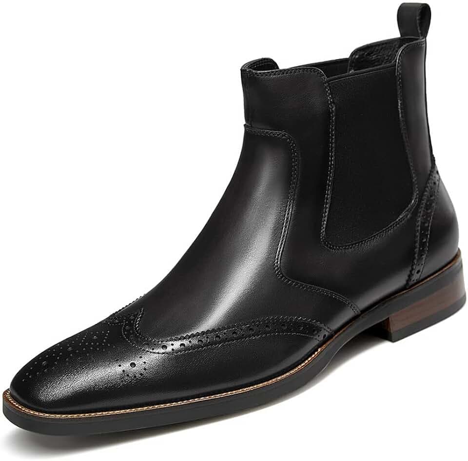 Mens chelsea boots Leather Formal Dress Boots