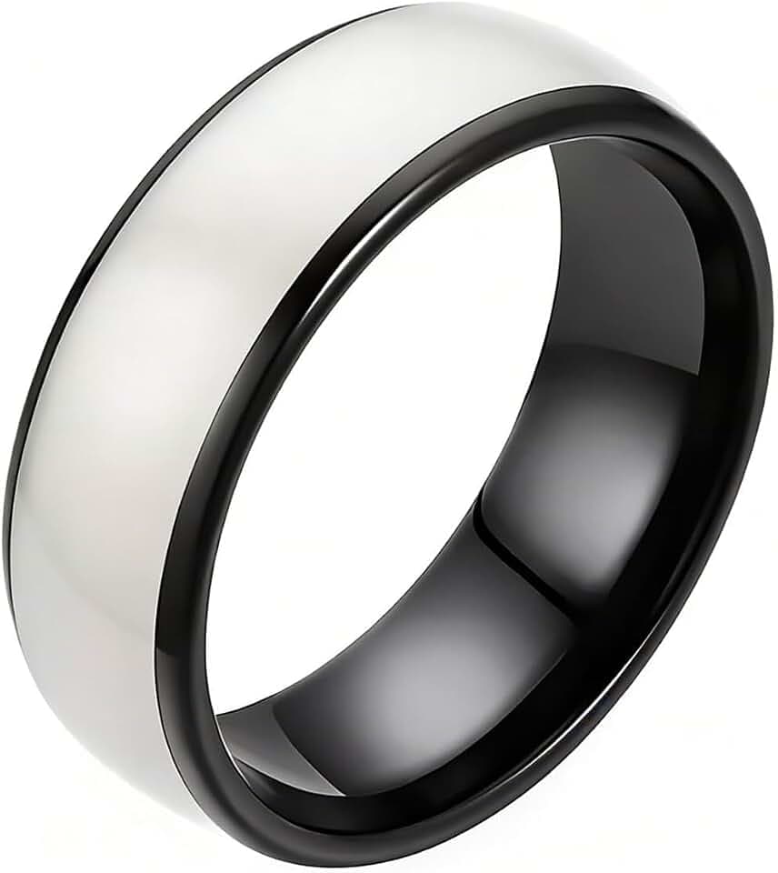 RFID Rewritable T5577 Chip Black or White Epoxy Ceramic Smart Finger Ring