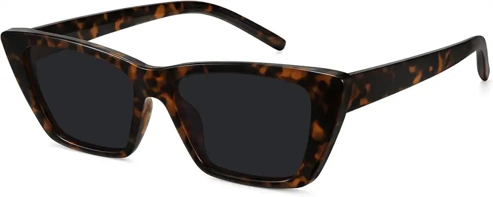 WOWSUN Narrow Small Vintage Polarized Cat Eye Sunglasses for Women