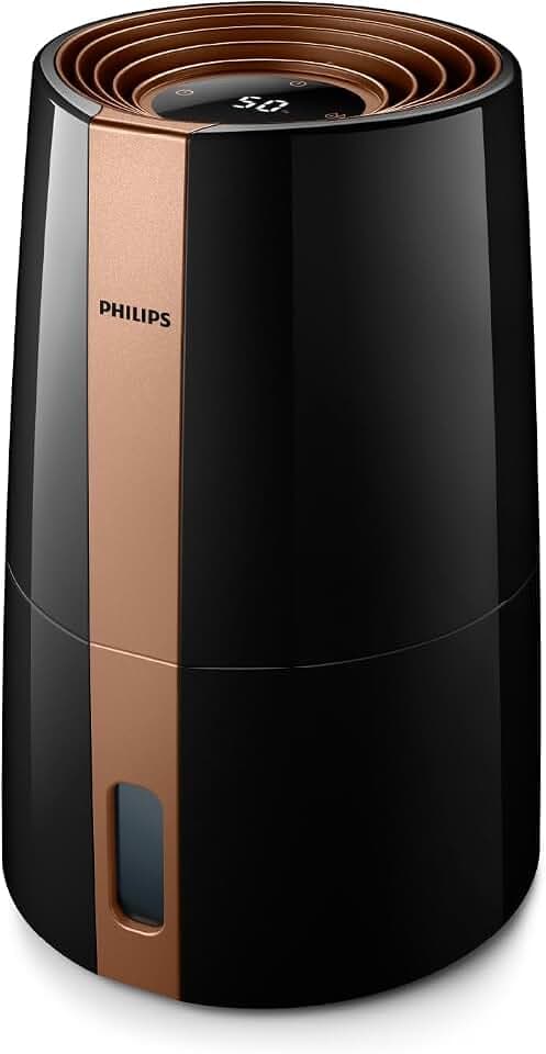 Philips Luftbefeuchter 3000, Schwarz, für Räume bis 45 m2