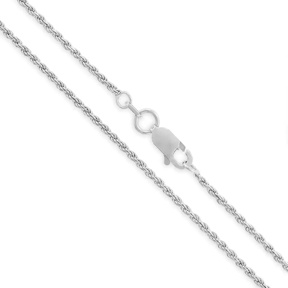 Next Level Jewelry ITProLux 925 Sterling Silver Rope Chain Necklaces, Diamond-Cut Chain, Men's & Women's (1.5MM-5.5MM)